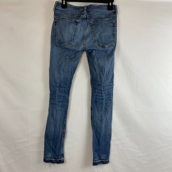 Rag & Bone Dre Jeans 24 Blue Raw Hem - Picture 6 of 11
